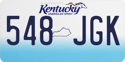 KY license plate 548JGK