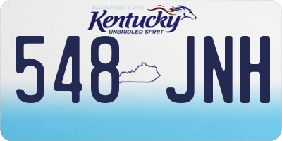 KY license plate 548JNH