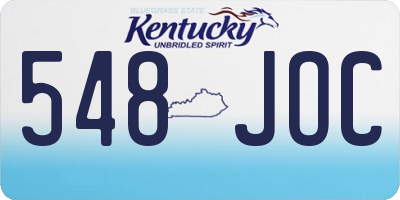 KY license plate 548JOC