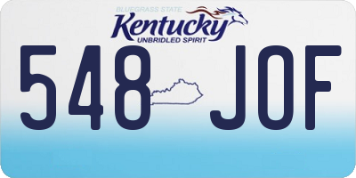 KY license plate 548JOF