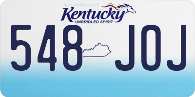 KY license plate 548JOJ