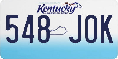 KY license plate 548JOK