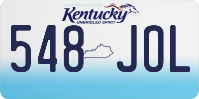 KY license plate 548JOL
