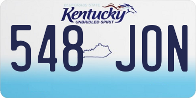 KY license plate 548JON
