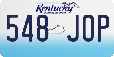 KY license plate 548JOP