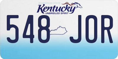 KY license plate 548JOR