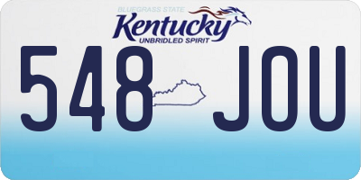 KY license plate 548JOU