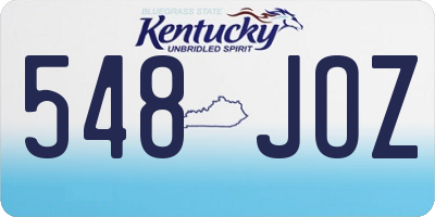 KY license plate 548JOZ