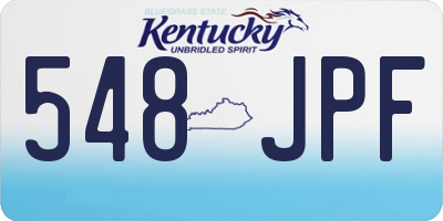 KY license plate 548JPF