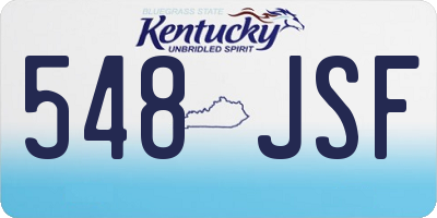 KY license plate 548JSF