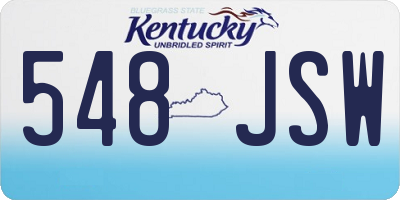 KY license plate 548JSW