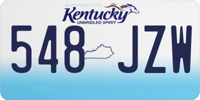 KY license plate 548JZW