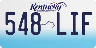 KY license plate 548LIF