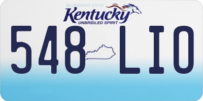 KY license plate 548LIO
