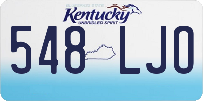 KY license plate 548LJO