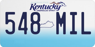 KY license plate 548MIL