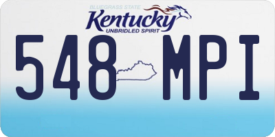 KY license plate 548MPI