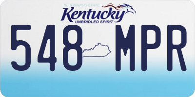 KY license plate 548MPR
