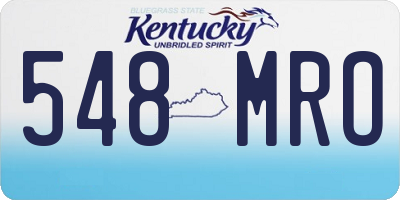 KY license plate 548MRO
