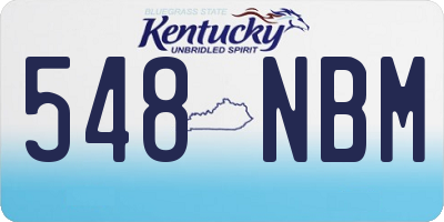 KY license plate 548NBM