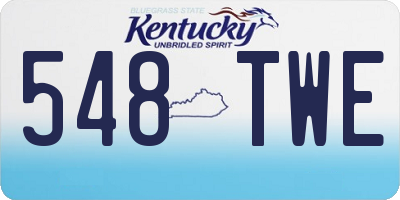 KY license plate 548TWE