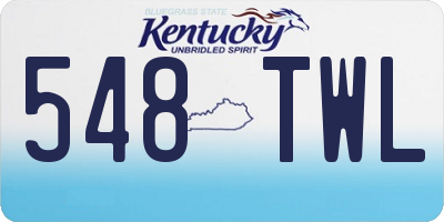 KY license plate 548TWL