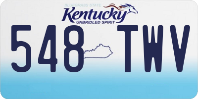 KY license plate 548TWV