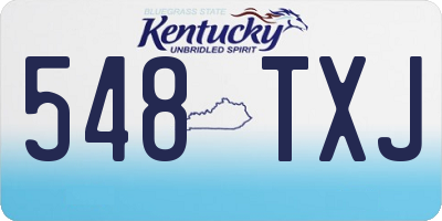 KY license plate 548TXJ
