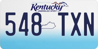 KY license plate 548TXN