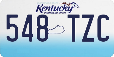 KY license plate 548TZC