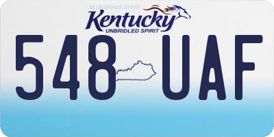 KY license plate 548UAF