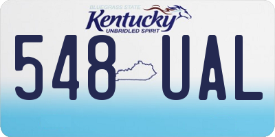 KY license plate 548UAL