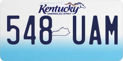 KY license plate 548UAM