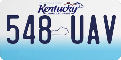 KY license plate 548UAV