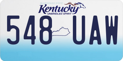 KY license plate 548UAW