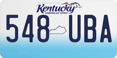 KY license plate 548UBA