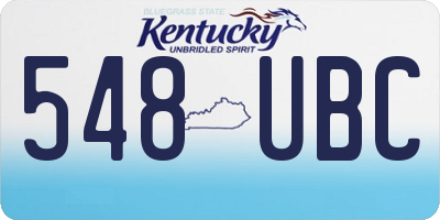 KY license plate 548UBC