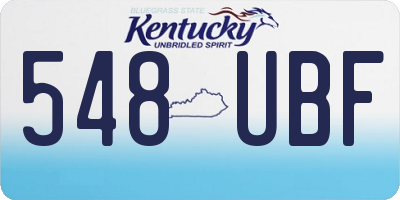KY license plate 548UBF
