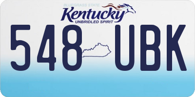 KY license plate 548UBK
