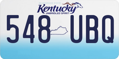 KY license plate 548UBQ