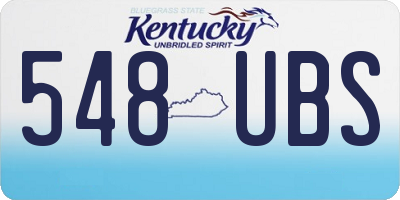 KY license plate 548UBS