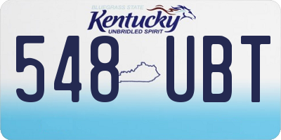 KY license plate 548UBT