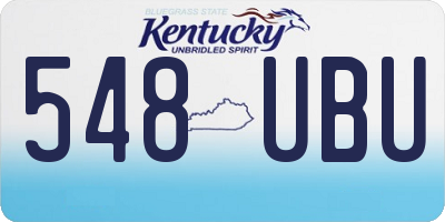 KY license plate 548UBU