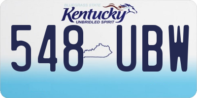 KY license plate 548UBW