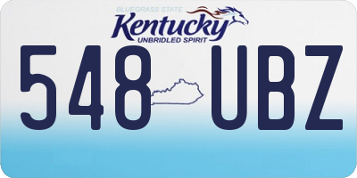 KY license plate 548UBZ