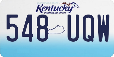 KY license plate 548UQW
