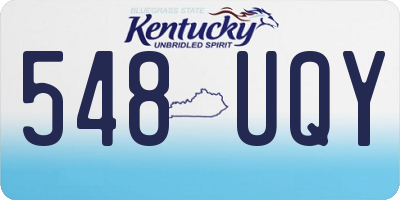 KY license plate 548UQY