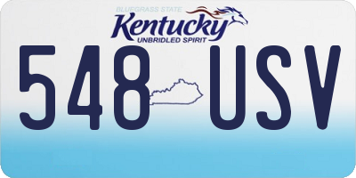 KY license plate 548USV