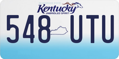 KY license plate 548UTU