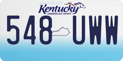 KY license plate 548UWW